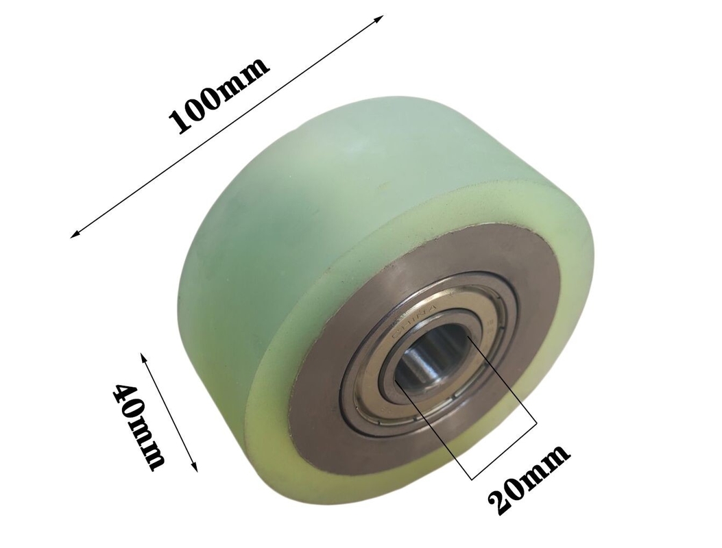 Heavy Duty PU Rubber Rollers With Bearings Double Rail Wheel OD100MM 1 Ton Unpowered